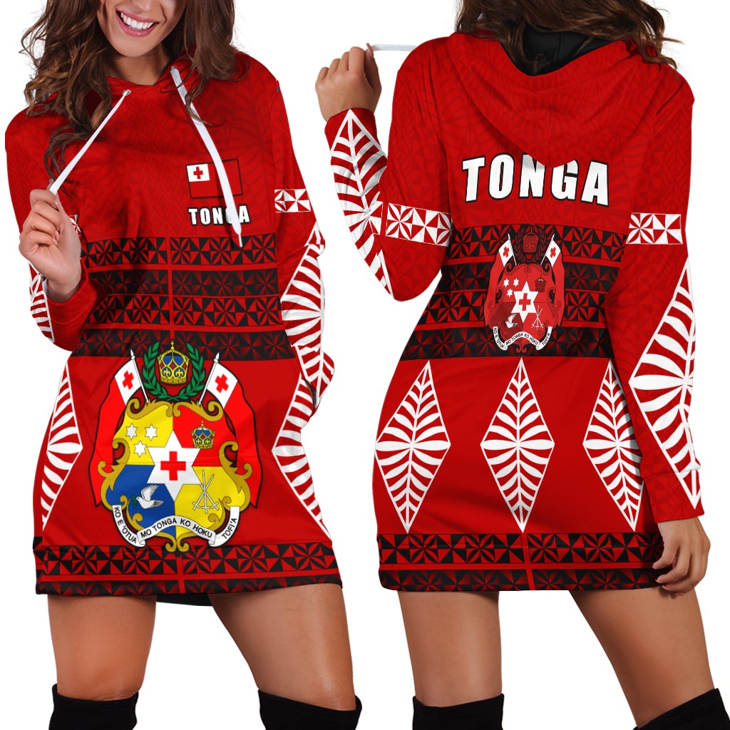 Tonga Hoodie Dress Tongan Pattern LT13 - Wonder Print Shop
