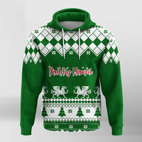 Red Dragon Nadolig Llawen Wales Christmas Hoodie - Simple Style - Wonder Print Shop