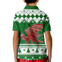 Red Dragon Nadolig Llawen Wales Polo Shirt Christmas for Kid Simple Style - Wonder Print Shop