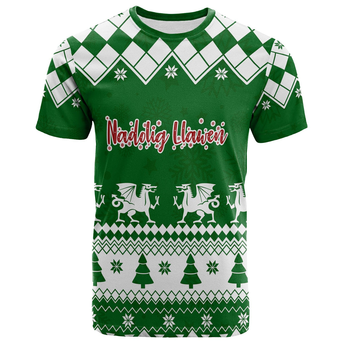 Red Dragon Nadolig Llawen Wales Christmas T Shirt Simple Style - Wonder Print Shop