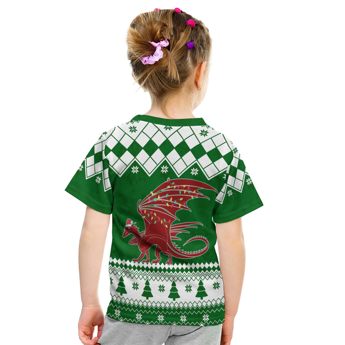 Red Dragon Nadolig Llawen Wales Christmas Kid T Shirt - Simple Style - Wonder Print Shop