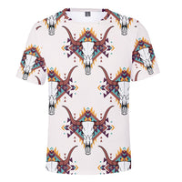 Native American Little Bison Bull Heads Light Purple 3D T Shirt LT10 - Wonder Print Shop