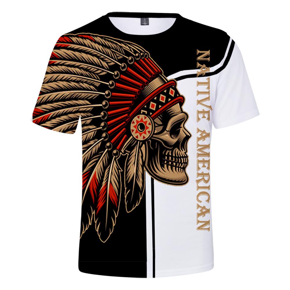Skull Native American 3D T Shirt LT10 - Wonder Print Shop