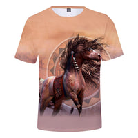 Horse Pink Native American Art 3D Tshirt LT10 - Wonder Print Shop