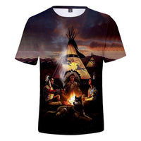Campfire Native American 3D Tshirt LT10 - Wonder Print Shop