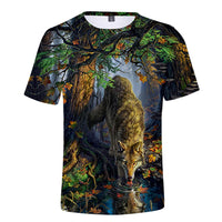Wolf By The River Native American 3D T Shirt LT10 - Wonder Print Shop