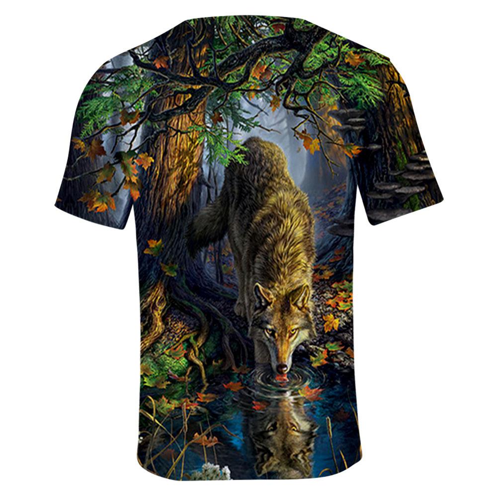 Wolf By The River Native American 3D T Shirt LT10 - Wonder Print Shop