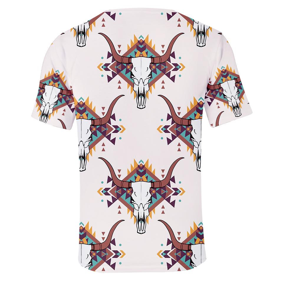 Native American Little Bison Bull Heads Light Purple 3D T Shirt LT10 - Wonder Print Shop