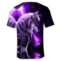 Wolf Purple Native American Art 3D T Shirt LT10 - Wonder Print Shop