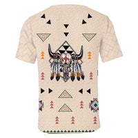 Native American Feather Bison Skull Head All over T Shirt LT10 - Wonder Print Shop
