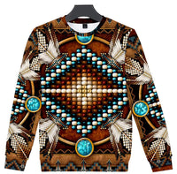 Naumaddic Arts Brown Native American 3D Sweatshirt LT10 - Wonder Print Shop