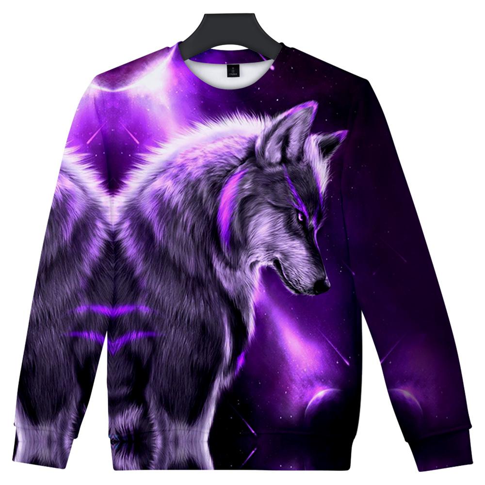 Wolf Purple Native American Art Sweatshirt LT10 - Wonder Print Shop