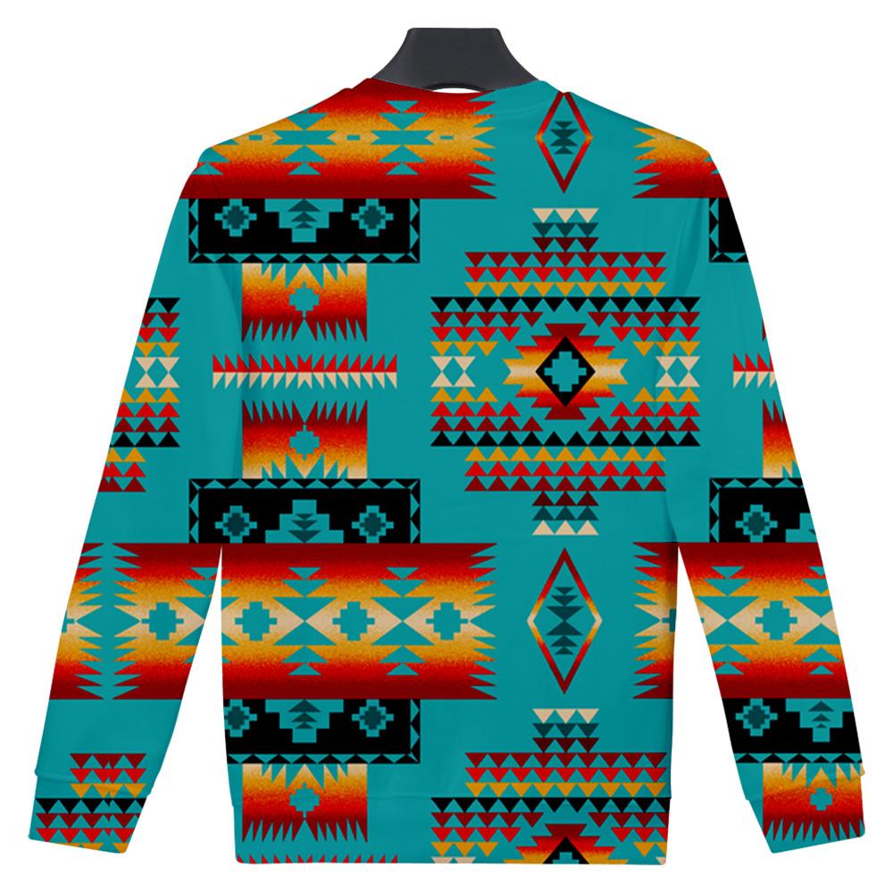 Blue Native Tribes Pattern Native American 3D Sweatshirt LT10 - Wonder Print Shop