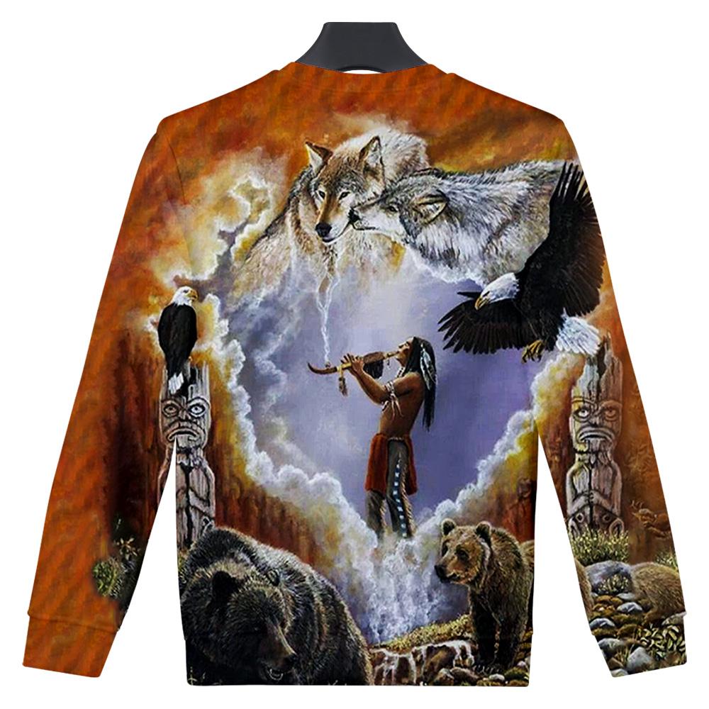 Calling The Totems Native American Art Sweatshirt LT10 - Wonder Print Shop
