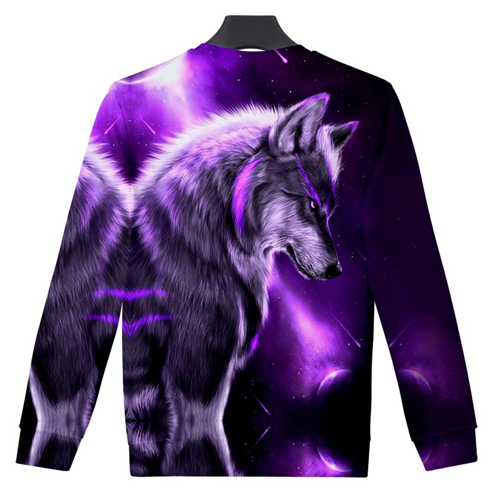 Wolf Purple Native American Art Sweatshirt LT10 - Wonder Print Shop