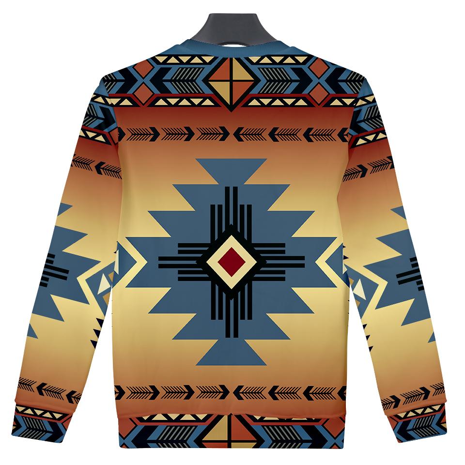 Native American Blue Pearl Pattern 3D Sweatshirt LT10 - Wonder Print Shop