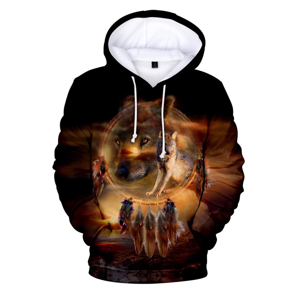 Wolf Dreamcatcher Native American All Over Hoodie LT10 - Wonder Print Shop