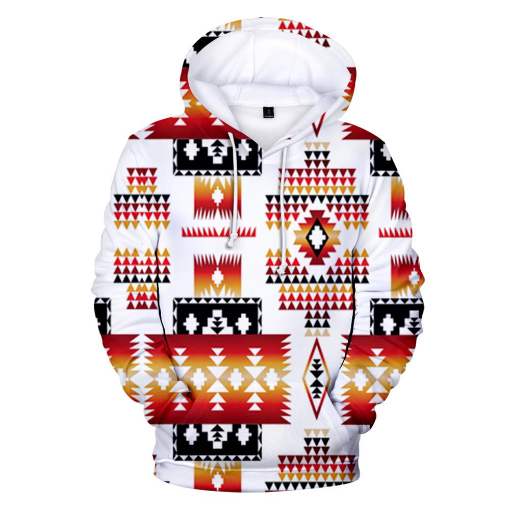 White Native Tribes Pattern Native American All Over Hoodie LT10 - Wonder Print Shop