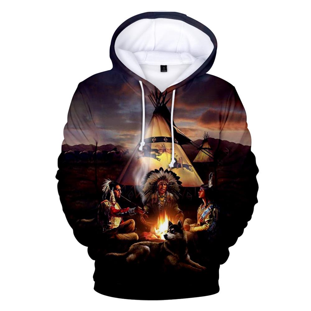 Campfire Native American All Over Hoodie LT10 - Wonder Print Shop