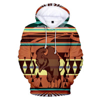 Native Bison Buffalo Native American All Over Hoodie LT10 - Wonder Print Shop