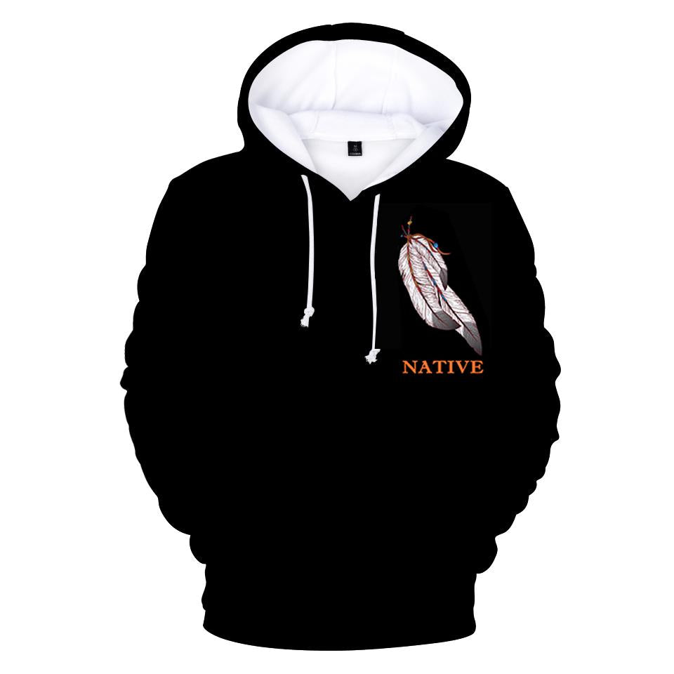 Native American Flag Feather All Over Hoodie LT10 - Wonder Print Shop