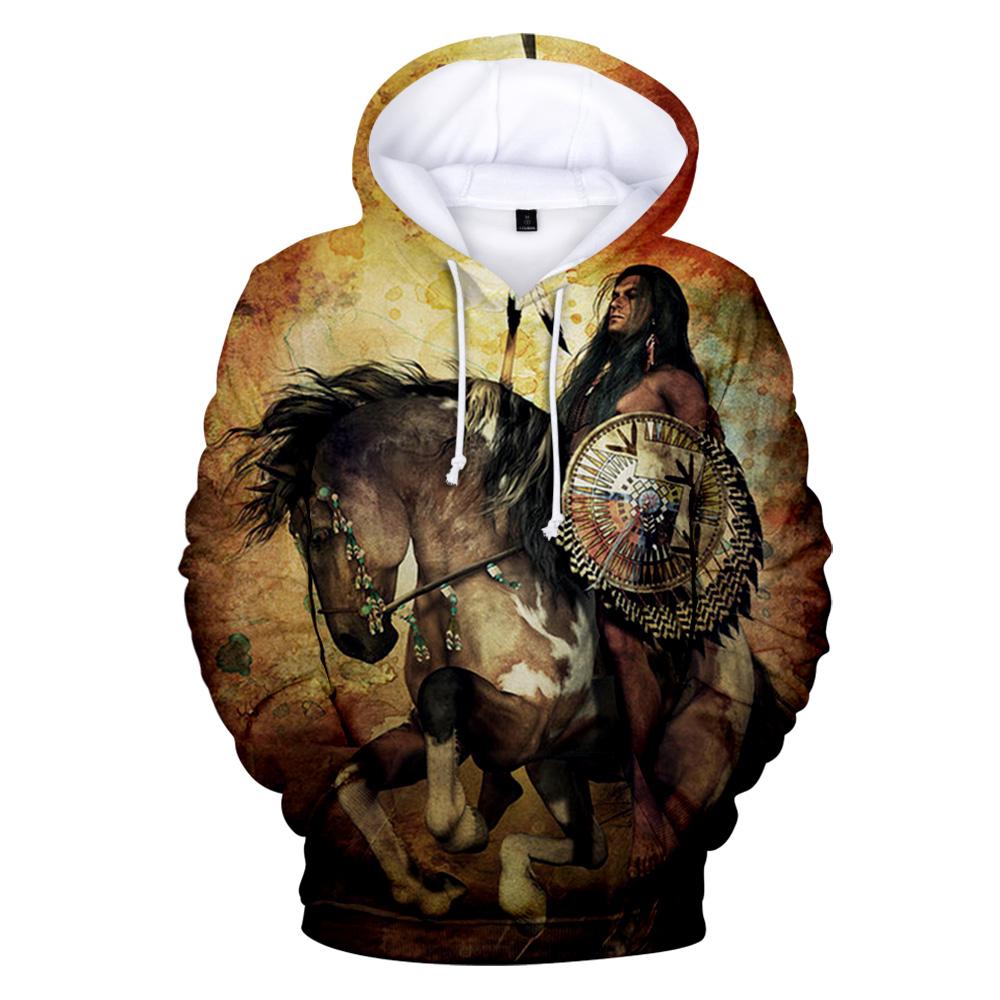 Warrior Riding Horse Native American All Over Hoodie LT10 - Wonder Print Shop