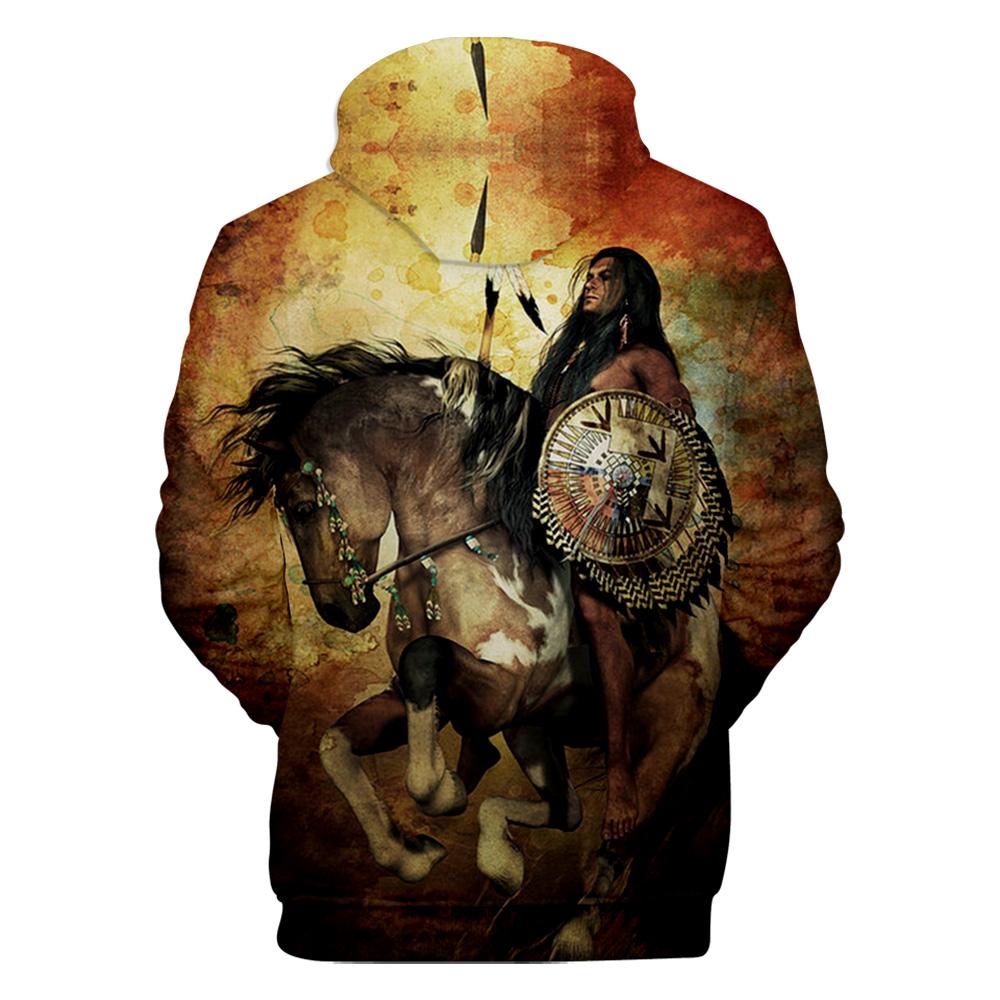 Warrior Riding Horse Native American All Over Hoodie LT10 - Wonder Print Shop