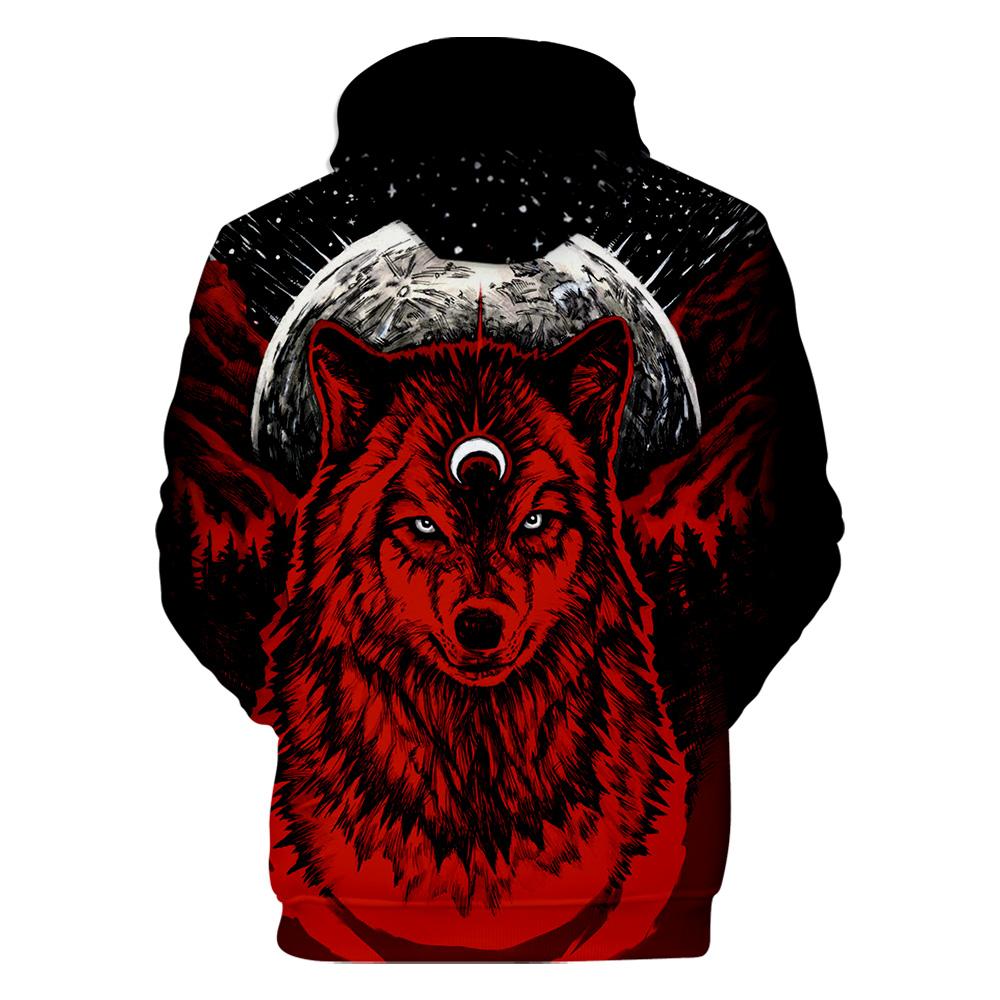 Red Wolf Moon Native American All Over Hoodie LT10 - Wonder Print Shop