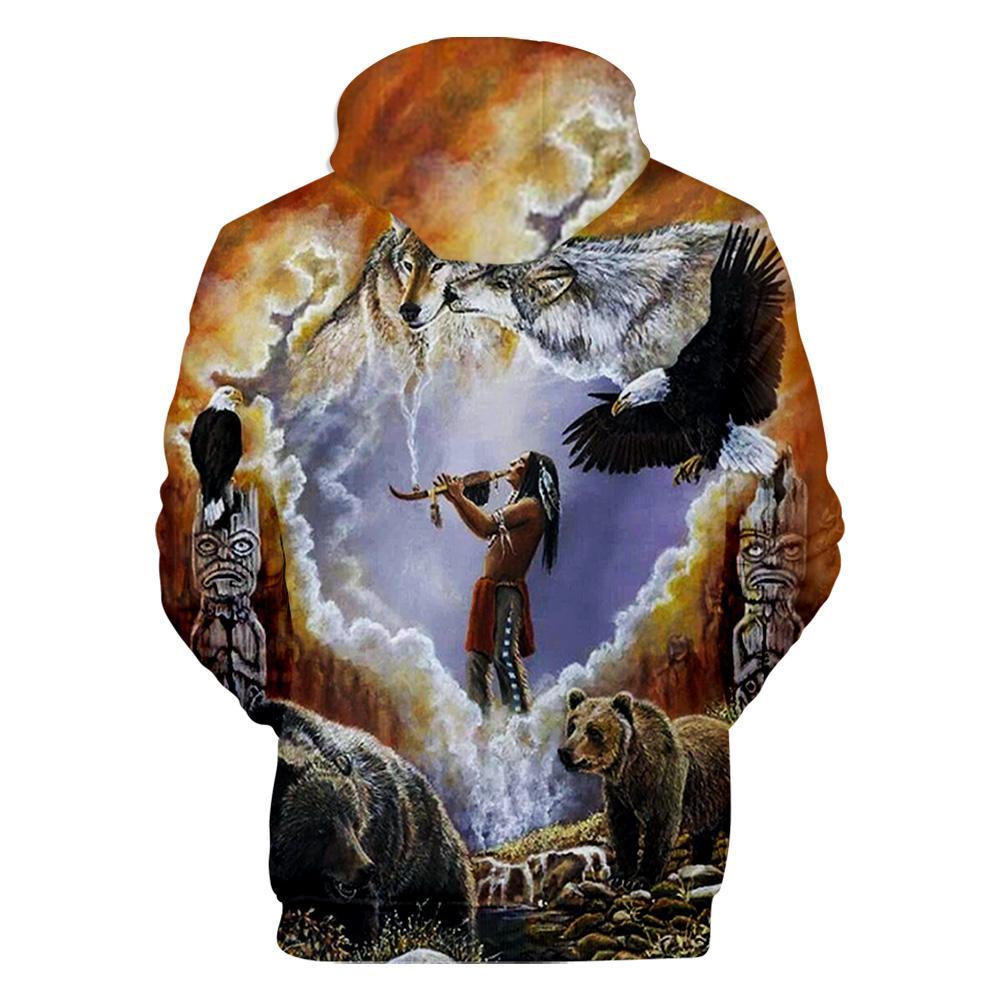 Calling The Totems Native American Art Pullover Hoodie LT10 - Wonder Print Shop