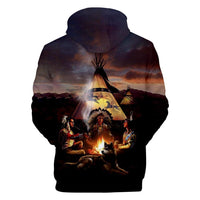 Campfire Native American All Over Hoodie LT10 - Wonder Print Shop