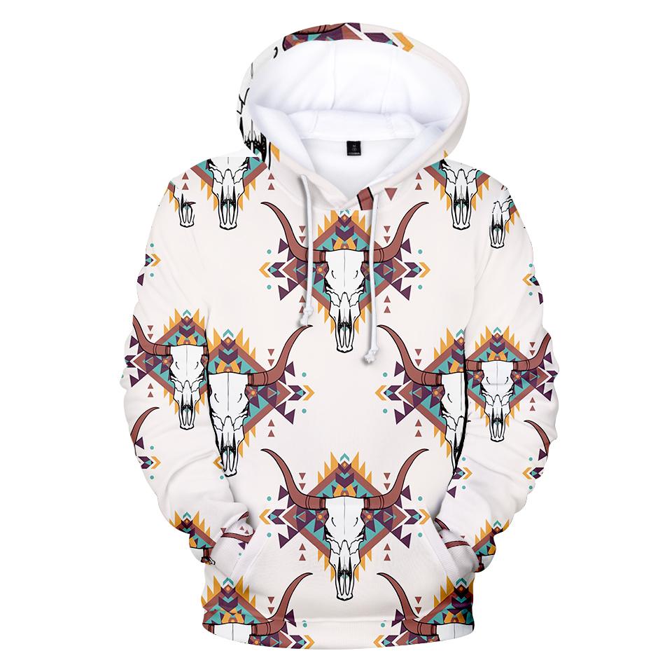 Bison Pink Native American All Over Hoodies LT10 - Wonder Print Shop