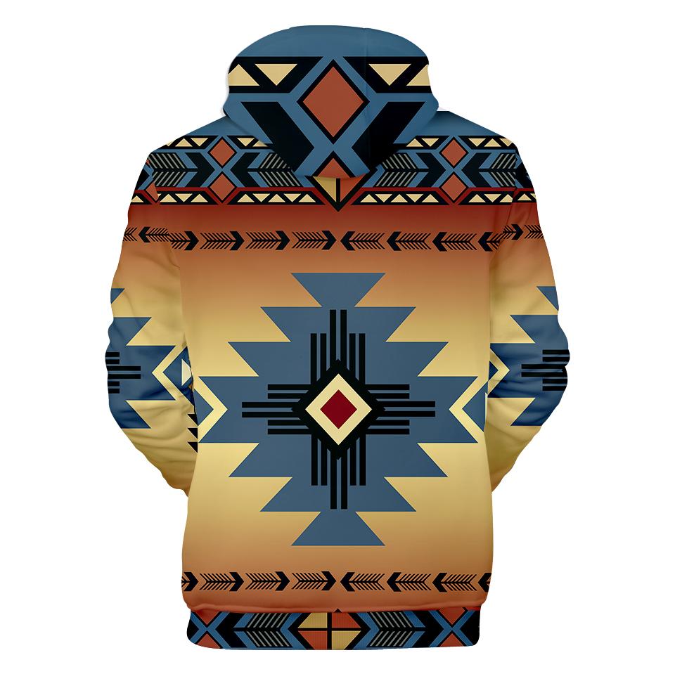 Blue Pearl Pattern Native American All Over Hoodie LT10 - Wonder Print Shop