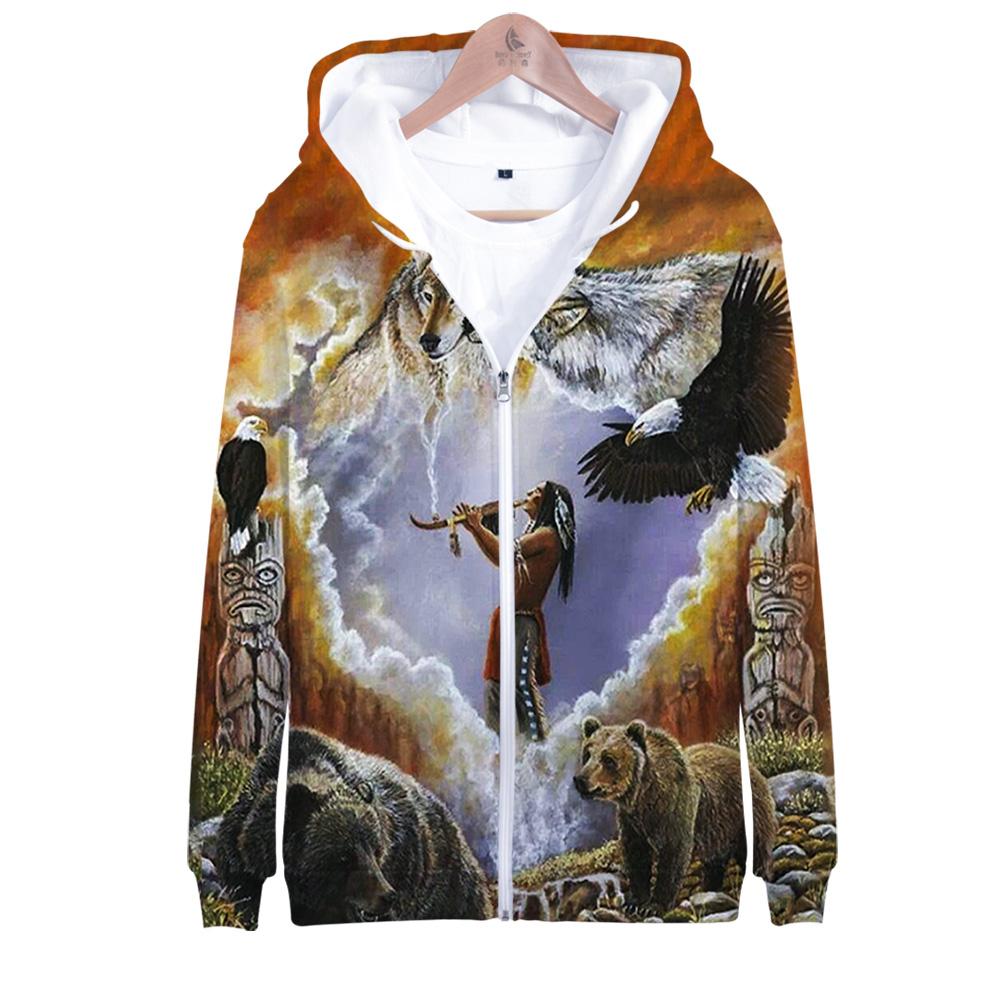 Calling The Totems Native American Art Pullover Hoodie LT10 - Wonder Print Shop