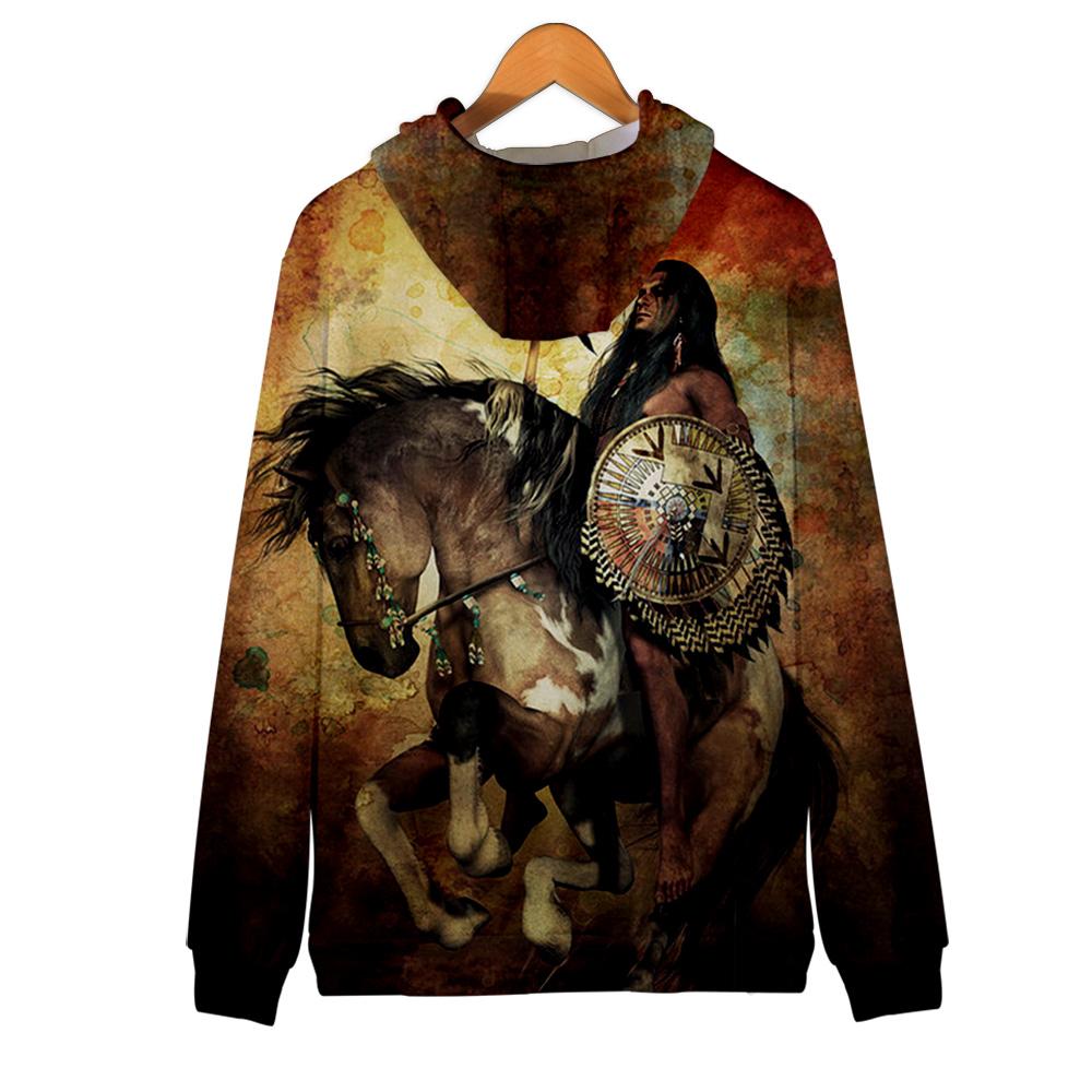 Warrior Riding Horse Native American All Over Hoodie LT10 - Wonder Print Shop