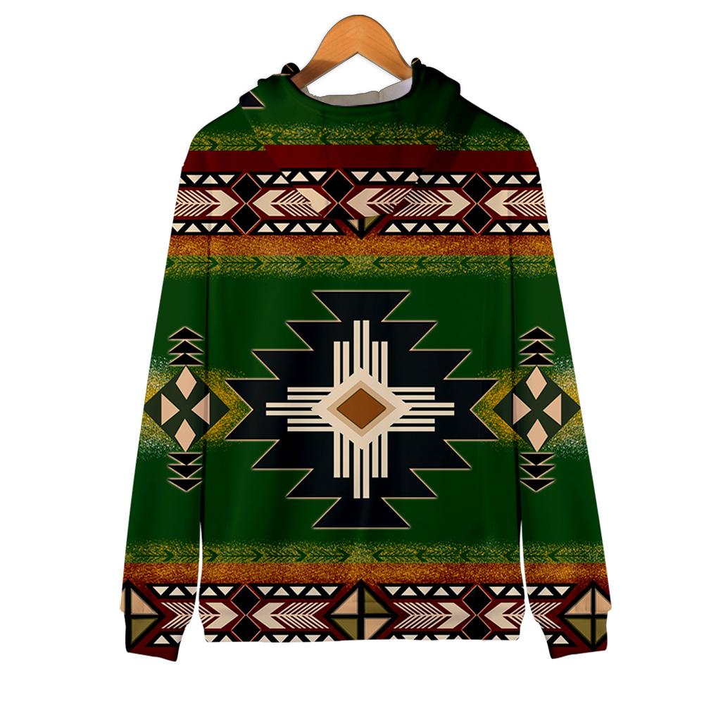 Southwest Green Symbol Native American All Over Hoodie LT10 - Wonder Print Shop