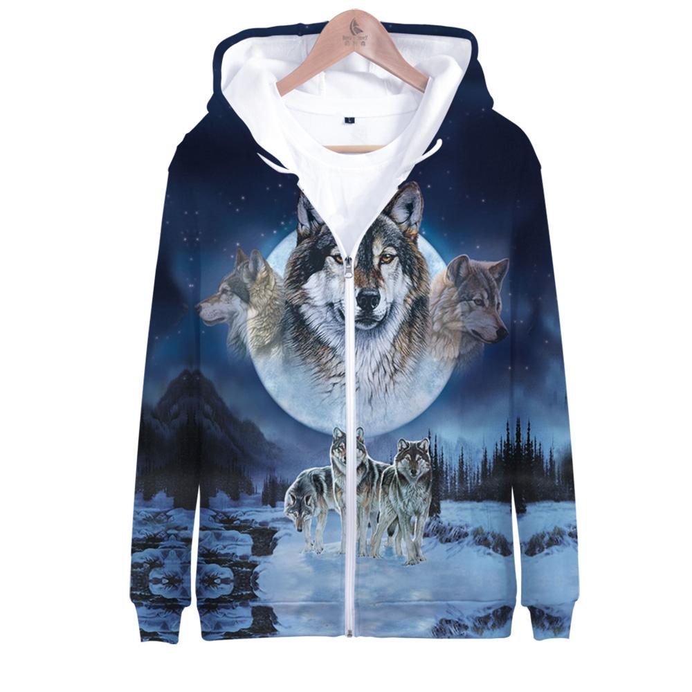 Wolves Native American Zip Hoodie LT10 - Wonder Print Shop