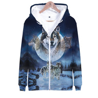 Wolves Native American Zip Hoodie LT10 - Wonder Print Shop