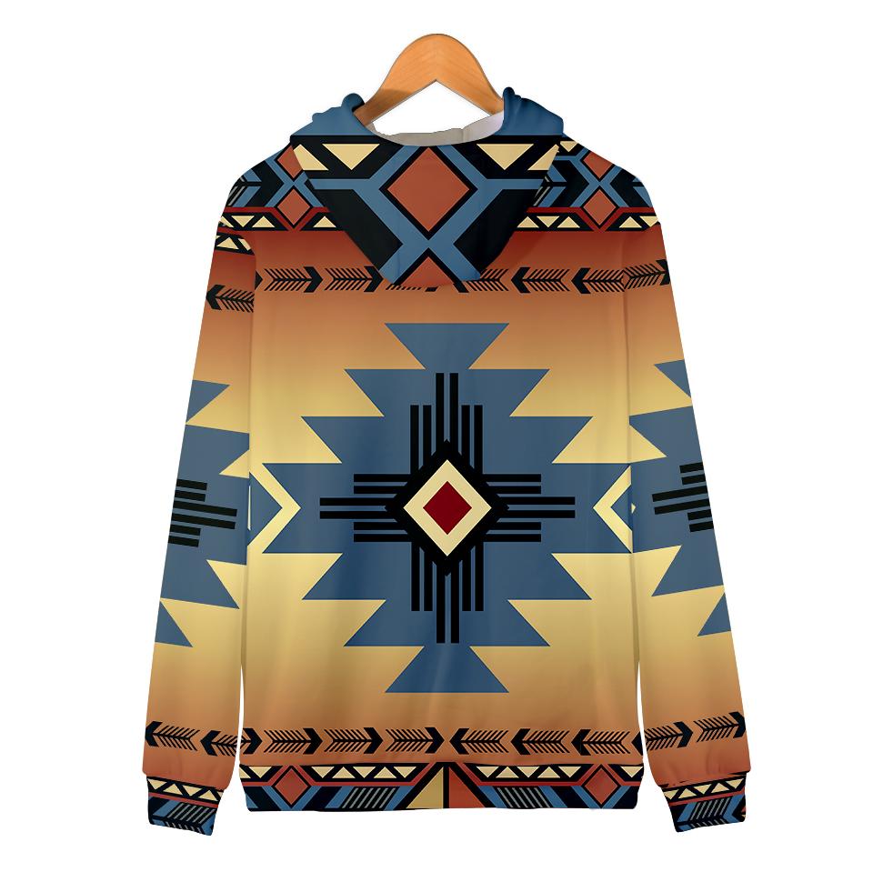 Blue Pearl Pattern Native American All Over Hoodie LT10 - Wonder Print Shop