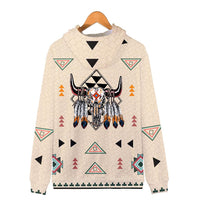 Native American Pride Bison Printed 3D Zipper Hoodie LT10 - Wonder Print Shop