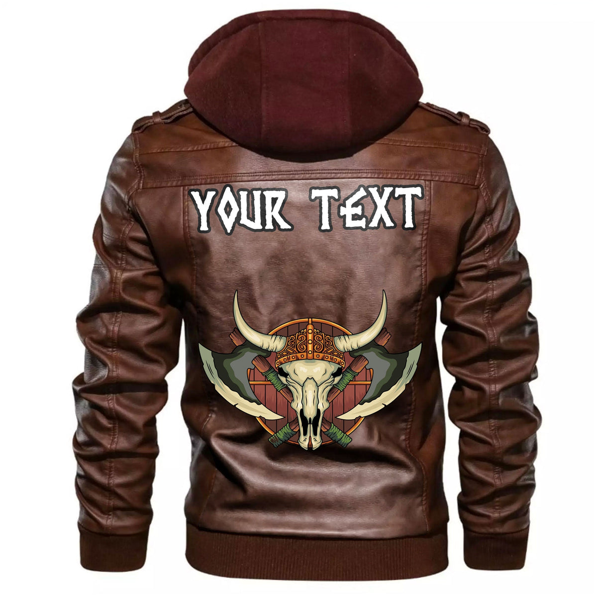 (Custom) Wonder Print Shop - Yak Skull And Equipment Leather Jacket RLT12 - Wonder Print Shop