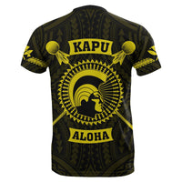 Hawaii Kakau King Kamehameha Polynesian T Shirt Kapu Aloha Yellow - Wonder Print Shop