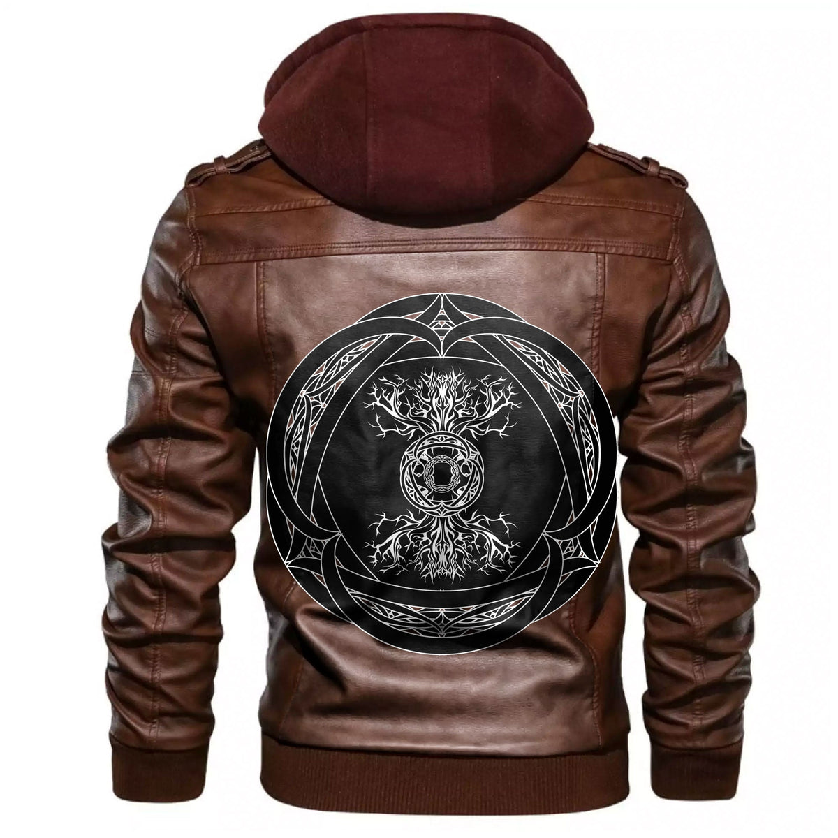 Viking Yggdrasil Tree Of Life In Tribal Celtic Leather Jacket RLT12 - Wonder Print Shop