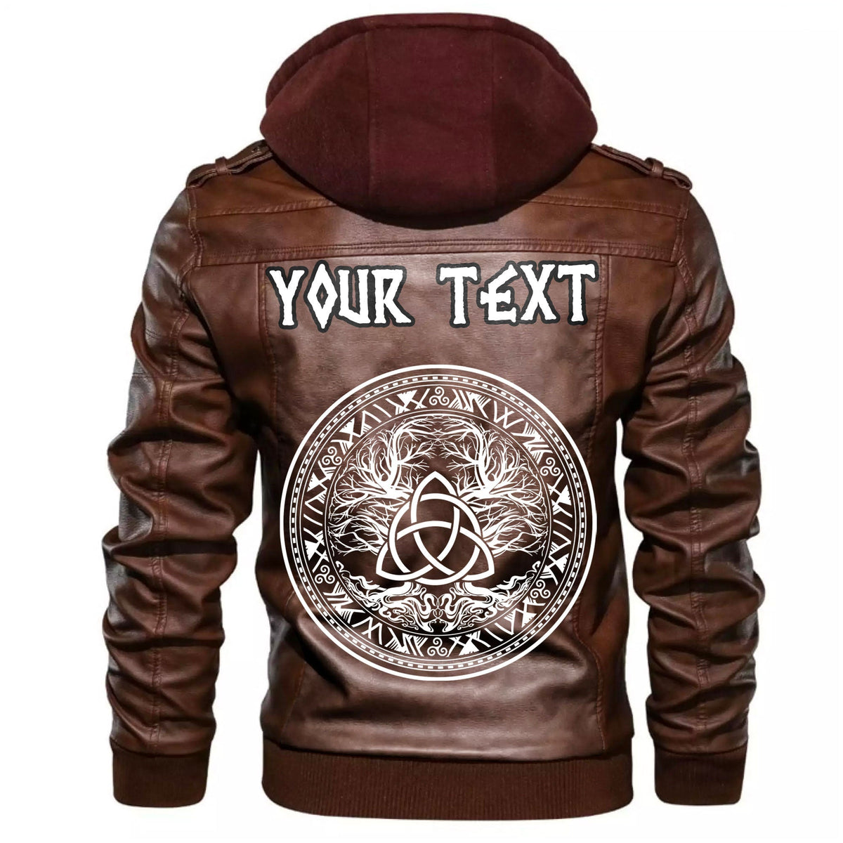 (Custom) Wonder Print Shop - Yggdrasil Tree Of Life Celtic 2 Leather Jacket RLT12 - Wonder Print Shop