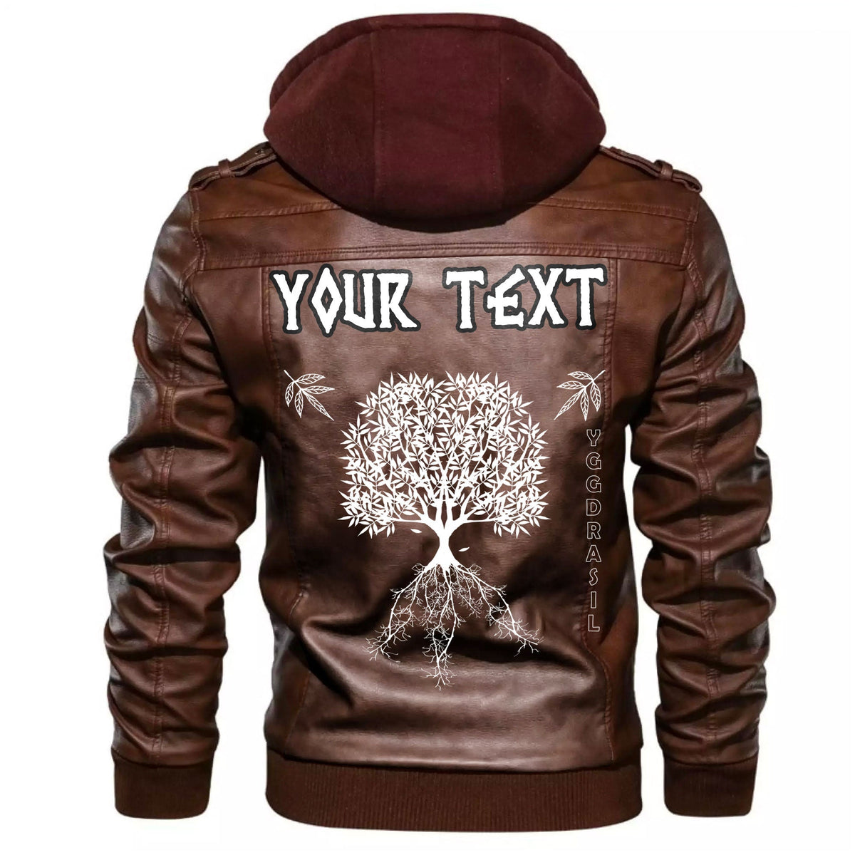(Custom) Wonder Print Shop - Yggdrasil World Tree From Scandinavian Mythology Leather Jacket RLT12 - Wonder Print Shop
