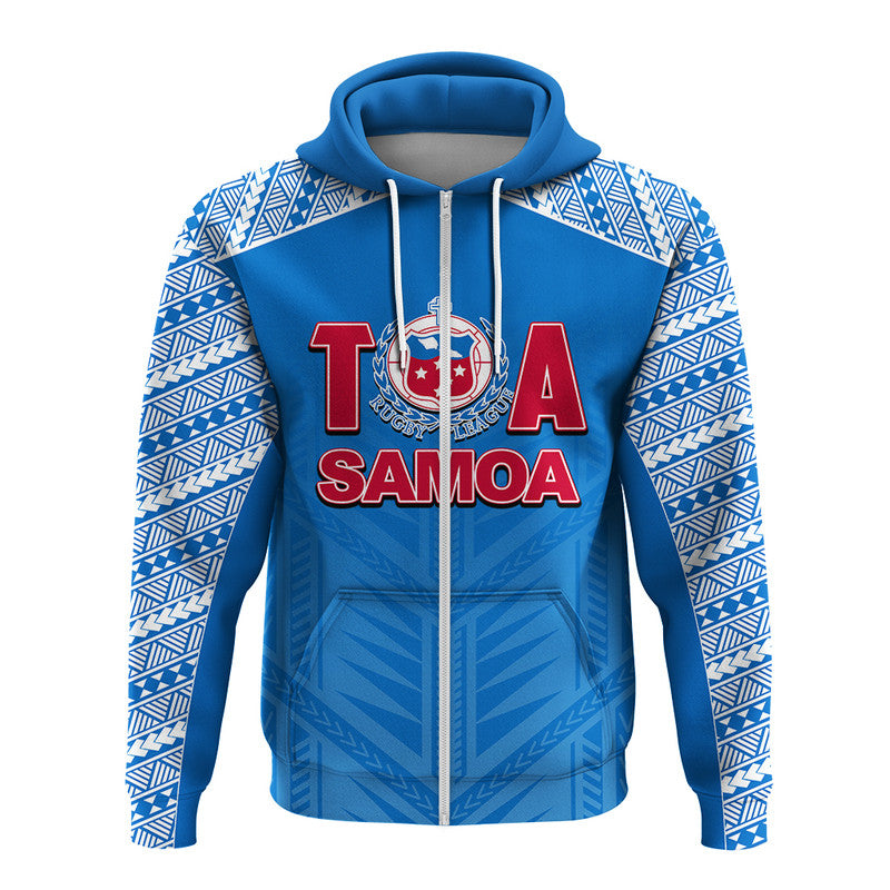 Toa Samoa Rugby Hoodie Blue Sky Jersey 2022 LT6 - Wonder Print Shop