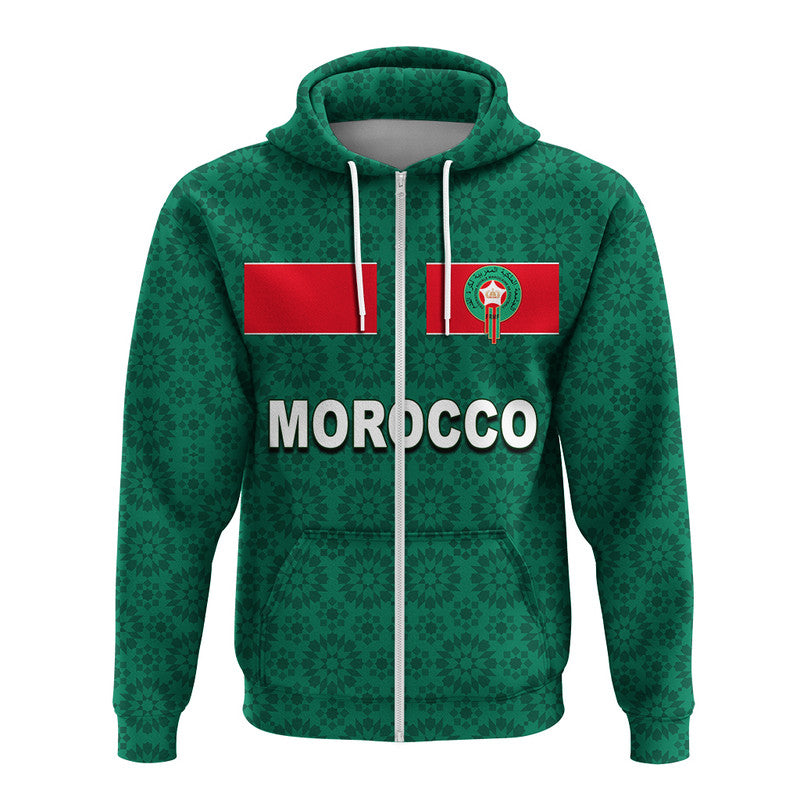 Custom Morocco Soccer Hoodie World Cup Champions Green Style LT6 - Wonder Print Shop