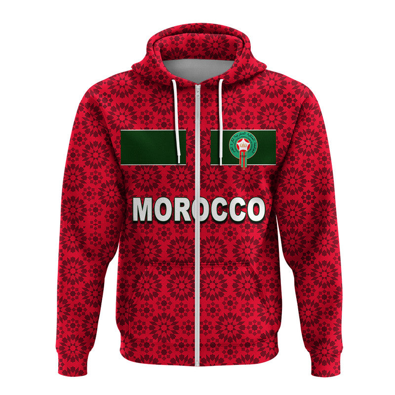 Custom Morocco Soccer Hoodie World Cup Champions Red Style LT6 - Wonder Print Shop