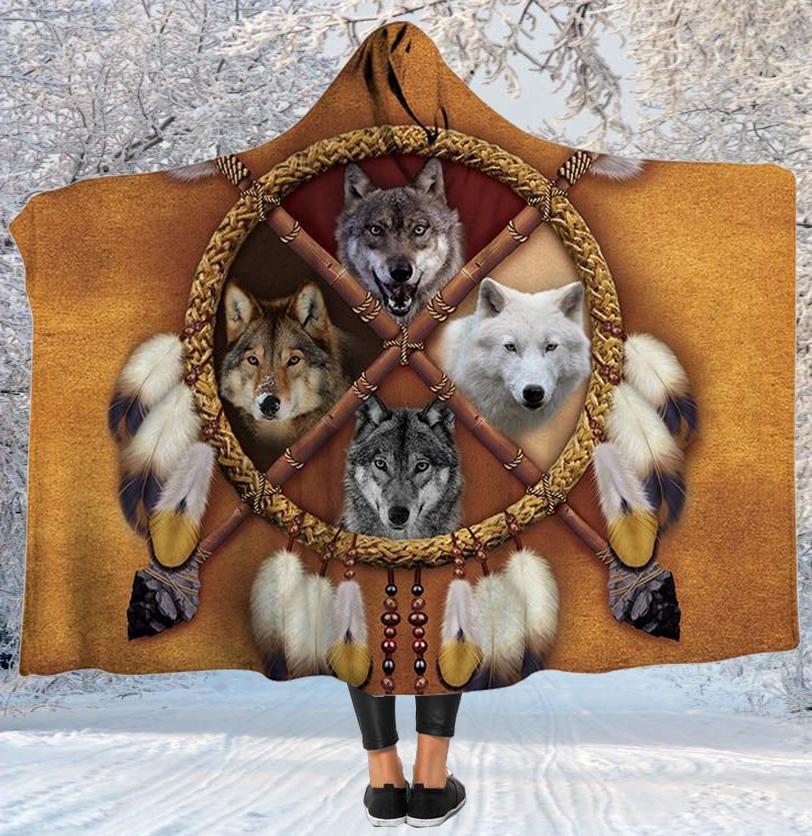 native-american-wolves-dreamcatcher-hooded-blanket