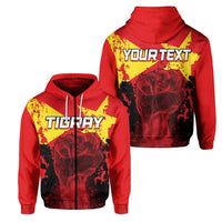 Custom African Tigray Zip Hoodie Tigray Flag Clenched Hand LT6 - Wonder Print Shop