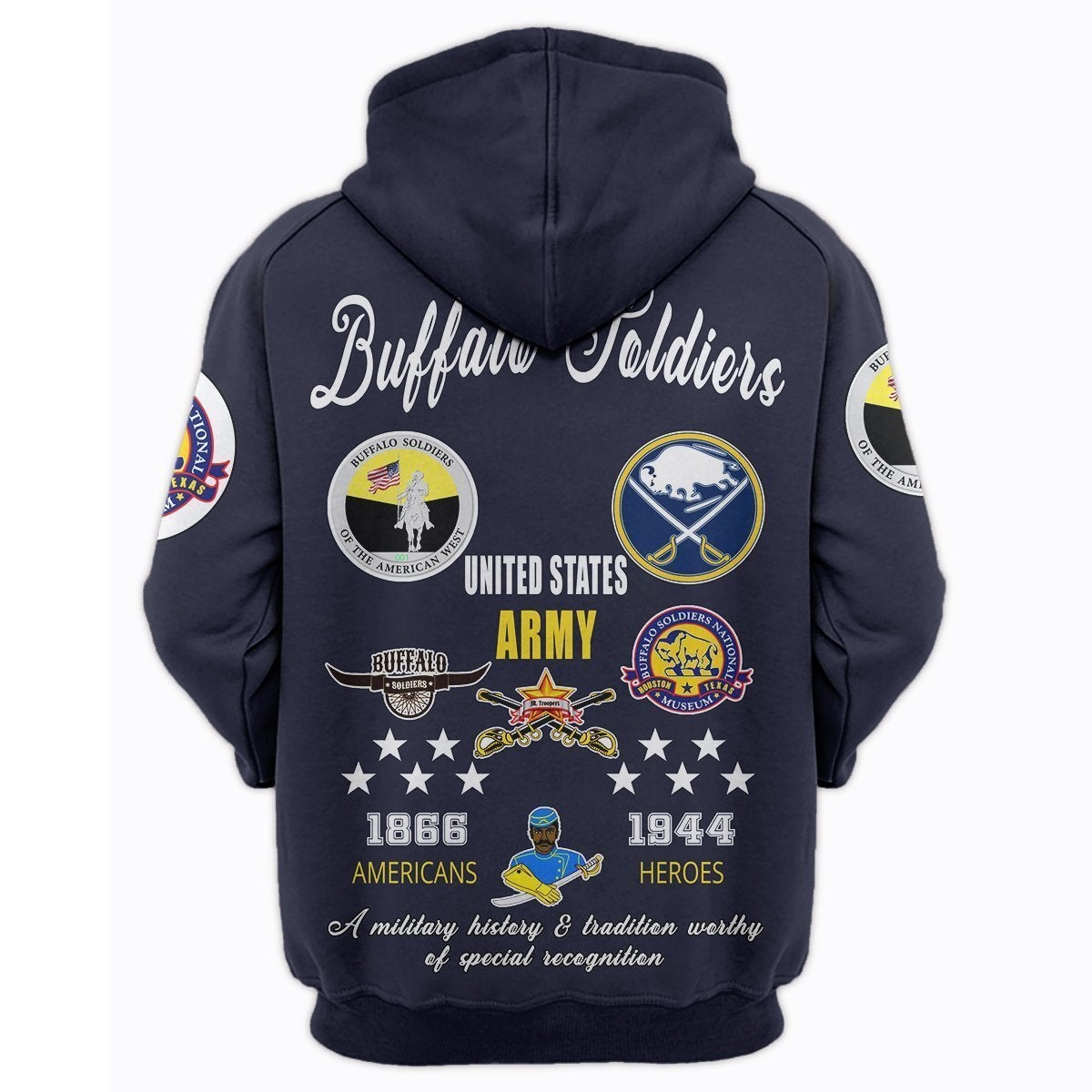 African Hoodie Buffalo Soldiers Zip Hoodie - Wonder Print Shop